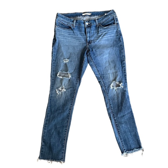 {Levi Strauss} 711 Distressed Skinny Jeans - Picture 1 of 5